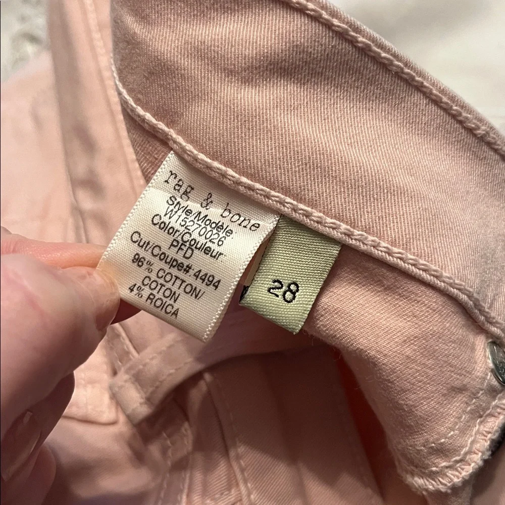 RAG & BONE blush pink zipper Capri jeans size 28 like new